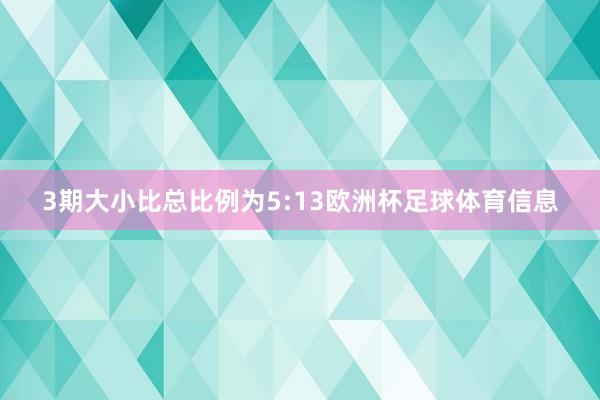 3期大小比总比例为5:13欧洲杯足球体育信息