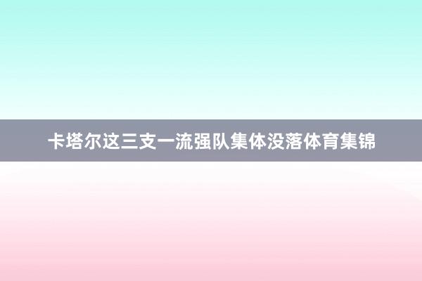 卡塔尔这三支一流强队集体没落体育集锦