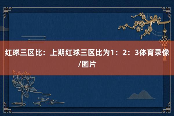 红球三区比：上期红球三区比为1：2：3体育录像/图片