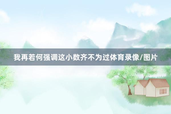 我再若何强调这小数齐不为过体育录像/图片
