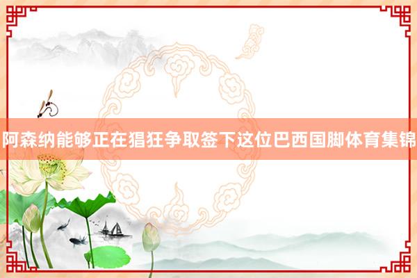 阿森纳能够正在猖狂争取签下这位巴西国脚体育集锦