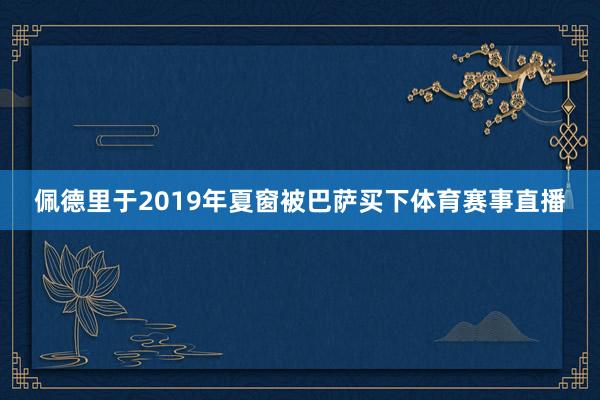 佩德里于2019年夏窗被巴萨买下体育赛事直播