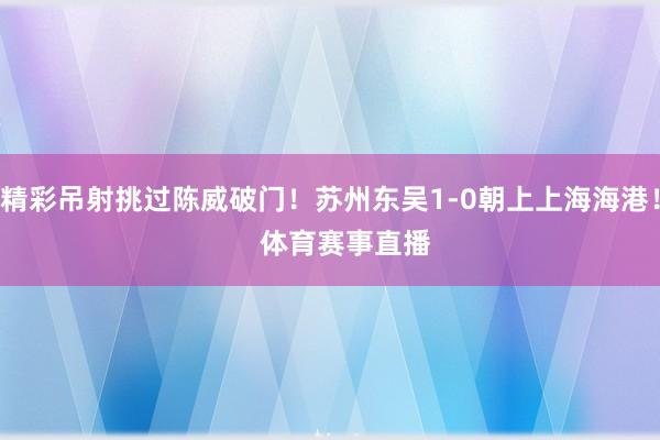 精彩吊射挑过陈威破门！苏州东吴1-0朝上上海海港！    体育赛事直播