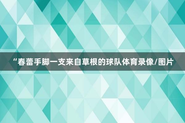 “春蕾手脚一支来自草根的球队体育录像/图片