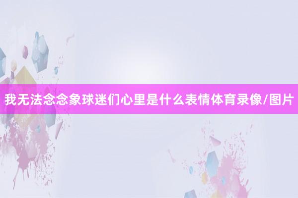 我无法念念象球迷们心里是什么表情体育录像/图片