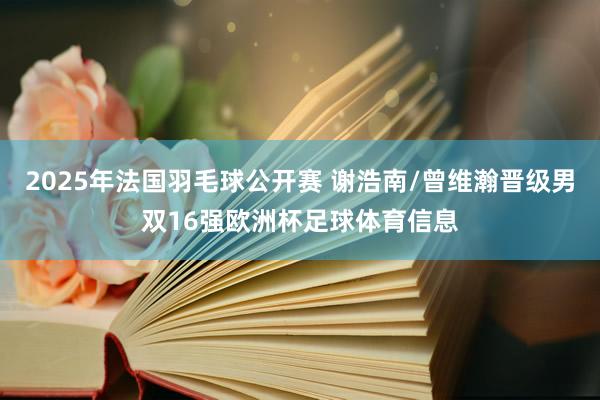 2025年法国羽毛球公开赛 谢浩南/曾维瀚晋级男双16强欧洲杯足球体育信息