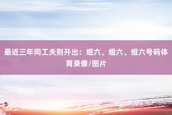 最近三年同工夫别开出：组六、组六、组六号码体育录像/图片
