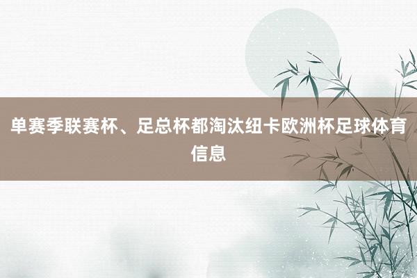 单赛季联赛杯、足总杯都淘汰纽卡欧洲杯足球体育信息