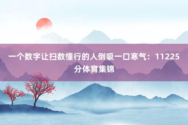 一个数字让扫数懂行的人倒吸一口寒气:11225分体育集锦