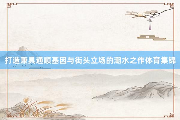 打造兼具通顺基因与街头立场的潮水之作体育集锦