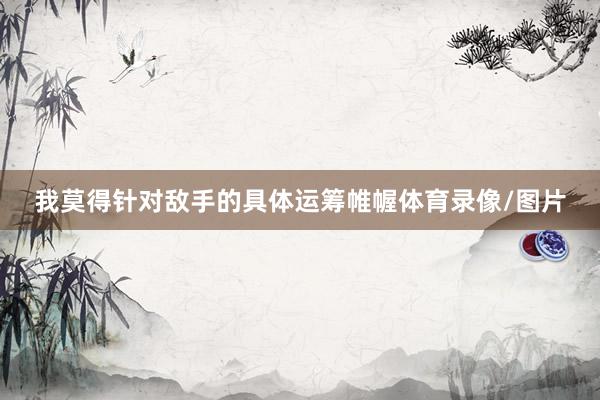 我莫得针对敌手的具体运筹帷幄体育录像/图片