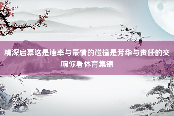 精深启幕这是速率与豪情的碰撞是芳华与责任的交响你看体育集锦