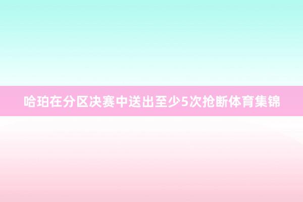 哈珀在分区决赛中送出至少5次抢断体育集锦